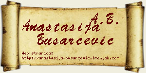 Anastasija Busarčević vizit kartica